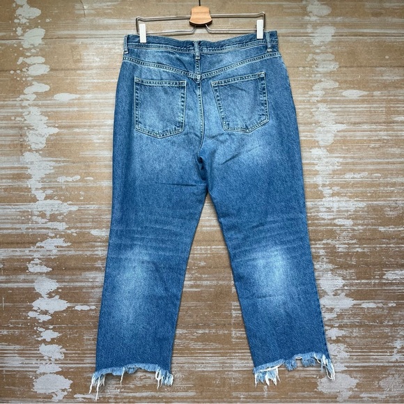 Free People Maggie Mid Rise Straight Jeans Mid Wash Western Boho Womens 30 - Picture 3 of 5